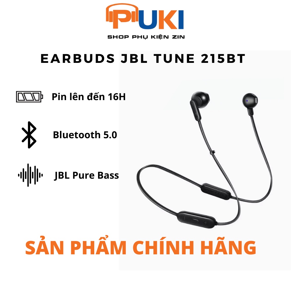 Tai nghe Bluetooth JBL Tune 215BT (JBL T215BT)- Tai Wireless Earbuds gài tai- Chính hãng