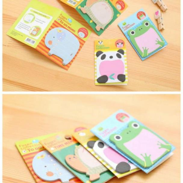 Giấy note hình động vật cute, giấy ghi chú dễ thương 20 tờ đồ dùng học tập làm quà tặng học sinh giá rẻ