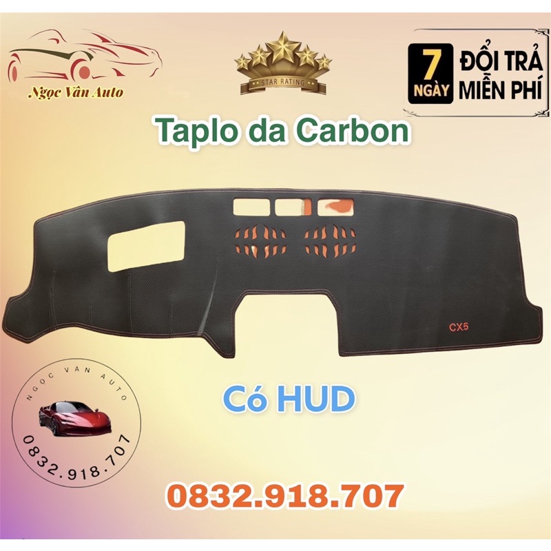 Thảm Taplo Da Cx5 2018 - 2021, Có HUD và Không HUD Da Carbon Cao Cấp