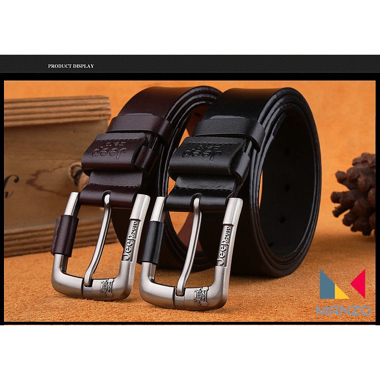 Dây nịt- Thắt lưng nam Jeep Zero da bò THẬT 100% Manzo 103 BH 1 năm