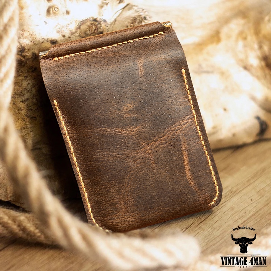 Ví Kẹp Tiền Mini Money Clip Handmade / bóp da money clip mini ML1