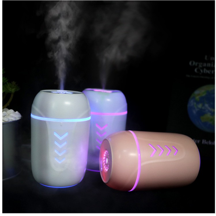 Máy tạo độ ẩm phun sương mini Buib HUMIDIFIER Khuếch Tán Tinh Dầu Có Đèn LED và quạt gió mini