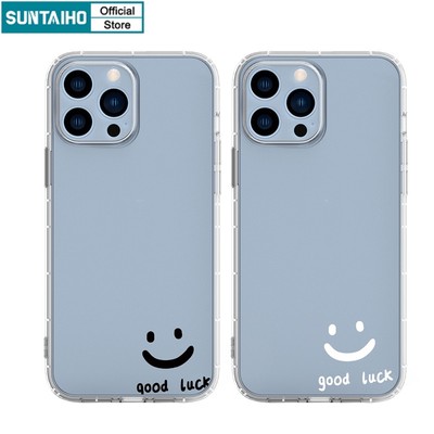 Suntaiho Smiley Face Transparent TPU Phone Case For IPhone 13 12 11 Pro Max Xs XR 8 7 6 6S Plus
