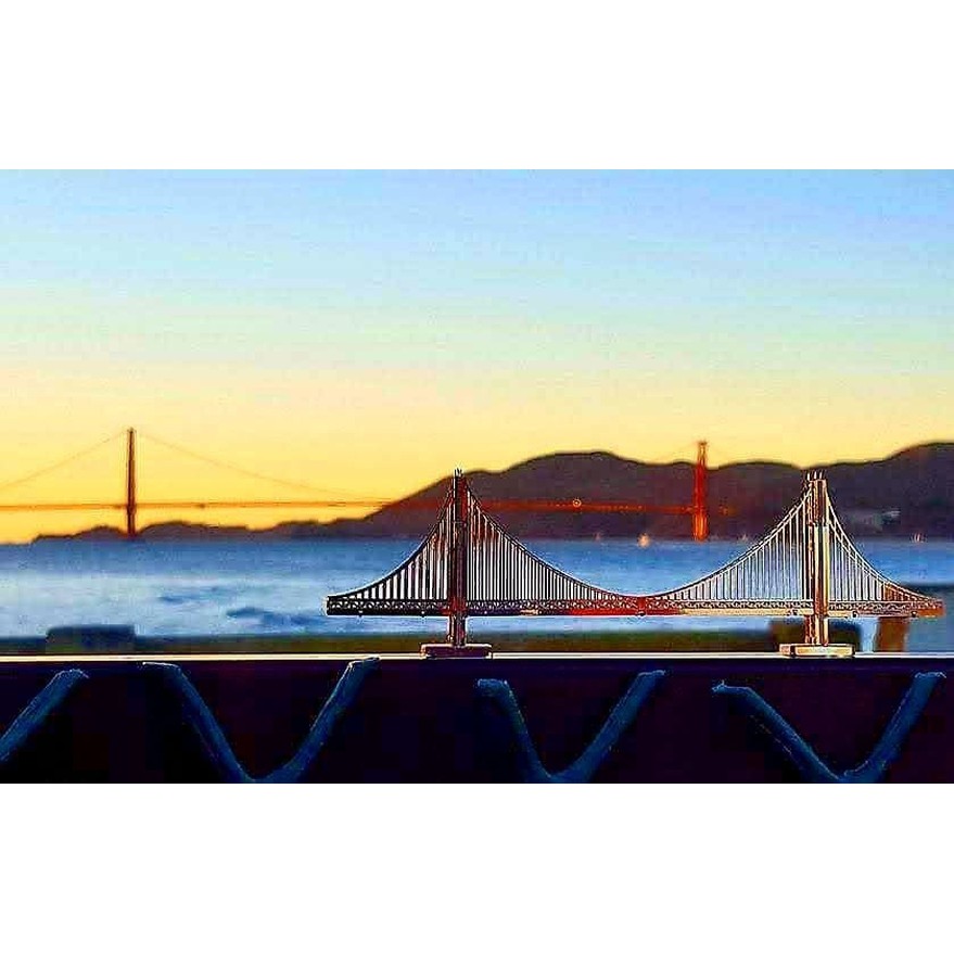 Mô hình 3D kim loại Cầu cổng vàng ở San Francisco Mỹ, Mô hình lắp ráp 3D thép không gỉ cao cấp - Chưa lắp