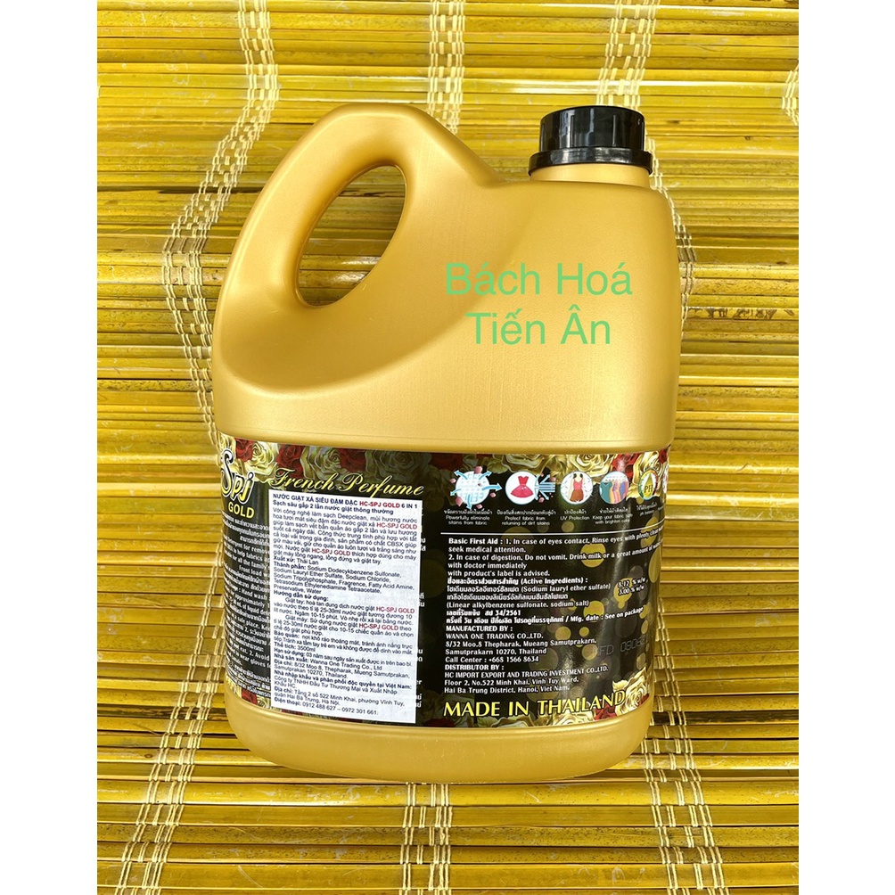 Nước Giặt Xả đậm đặt THÁI LAN 6 in1 HC Spi GOLD 3500ml