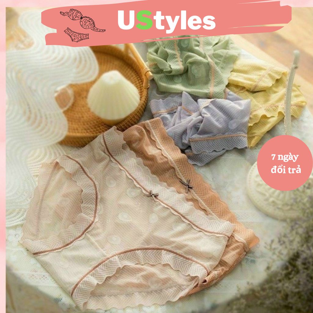 Quần lót nữ su ren xuyên thấu BỘ 10, QUẦN lót của nữ sexy quyến rũ co dãn 2107 sịp xì mềm mại mát lạnh mùa hè