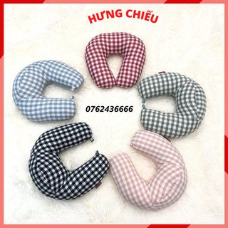 Gối tựa cổ , Gối tựa văn phòng , Gối chữ U kẻ caro loại đẹp
