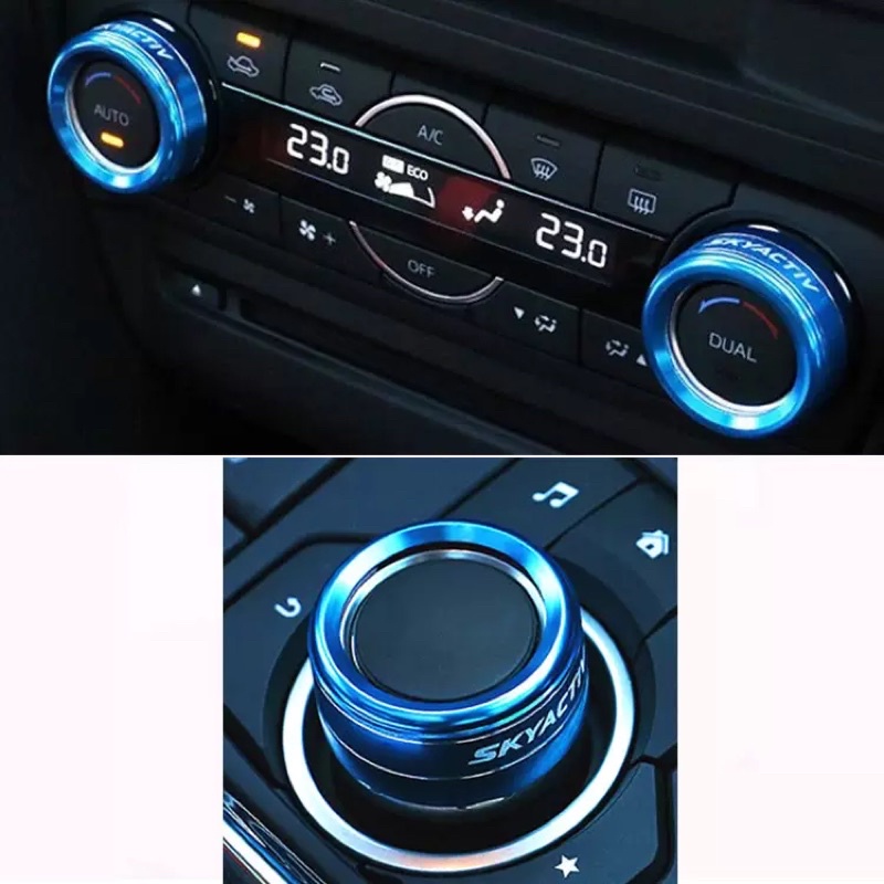 Ốp Núm Điều Khiển xe Mazda 3, 6, CX5 2014-2019