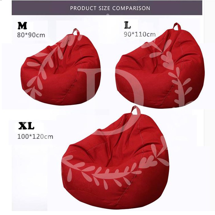 Ghế beanbag trái lê, Vải linen họa tiết, vải nhập Hàn Quốc, chất liệu thoáng, màu sắc tinh tế, đã gồm hạt mút bean