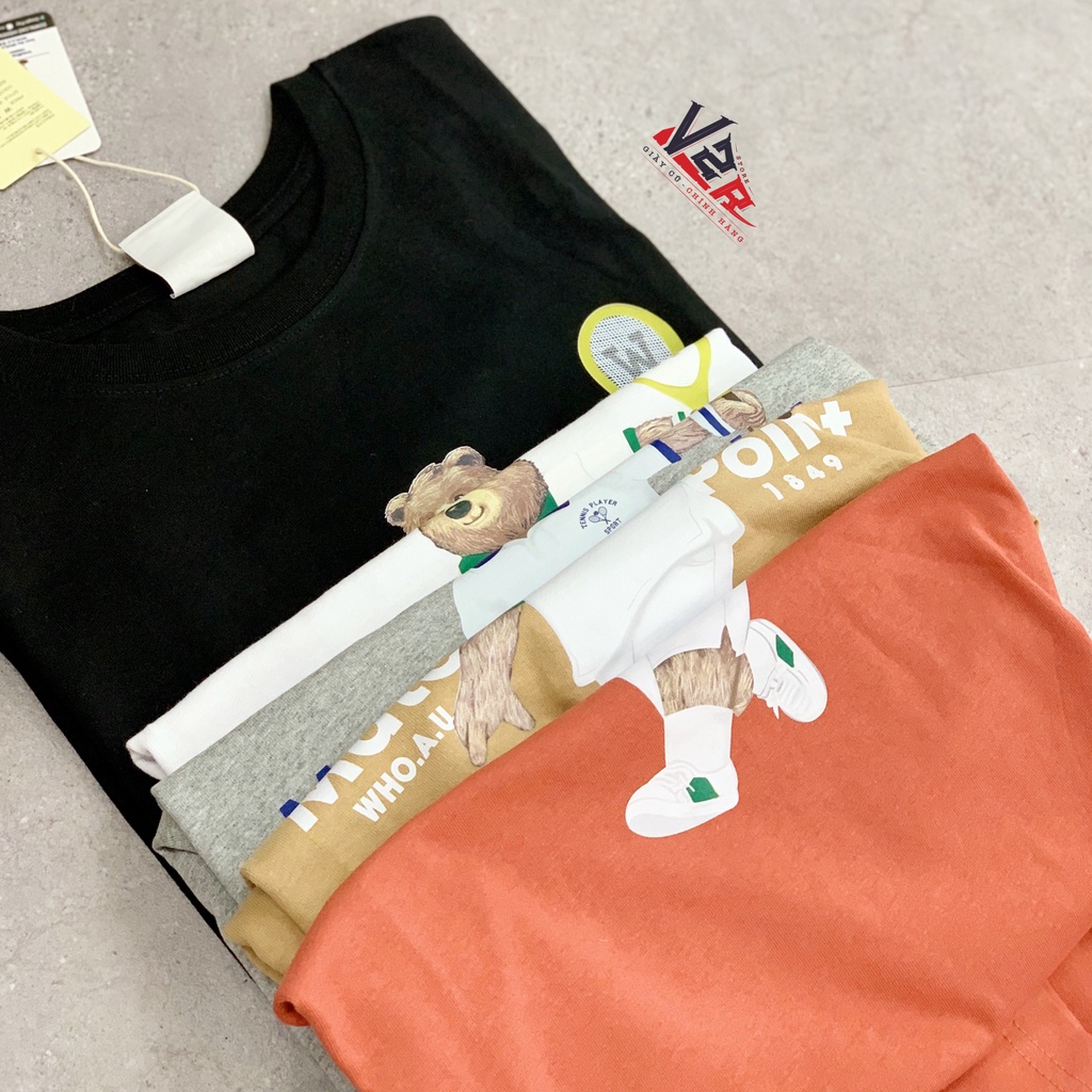 Áo Who.Au Spirit.1849 Họa Tiết Gấu Tenis 5 Màu Cute