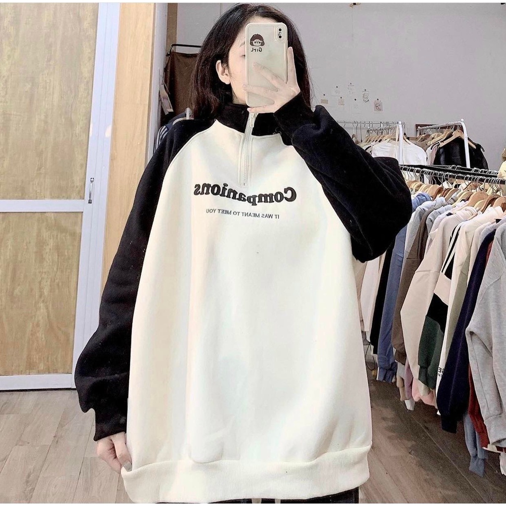 💕 Áo nỉ dày ấm hình thêu cổ khóa phối siêu hót hit 40kg_65kg 💕 | BigBuy360 - bigbuy360.vn