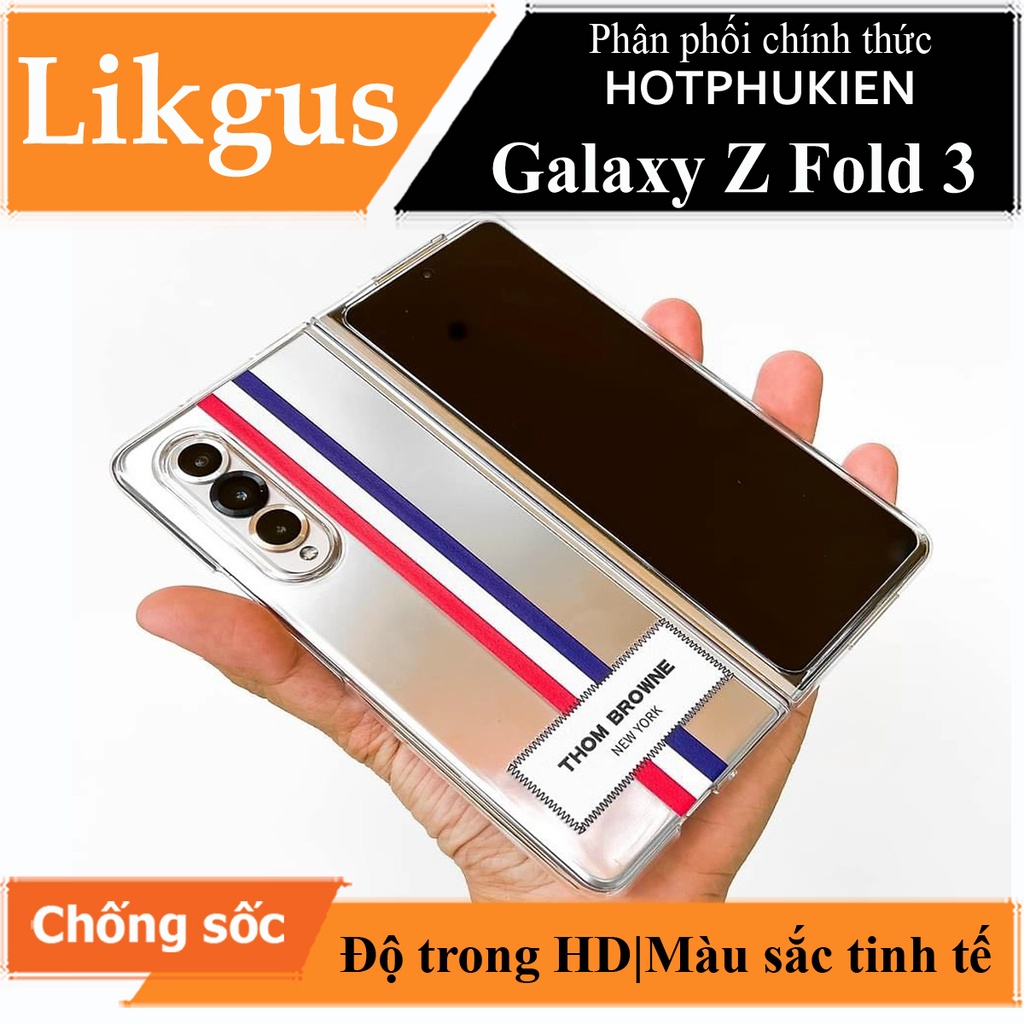 Ốp lưng chống sốc trong suốt Likgus Thom Brow 3 sọc màu cho Samsung Galaxy Z Fold 3 / Z Fold 4 - hotphukien phân phối
