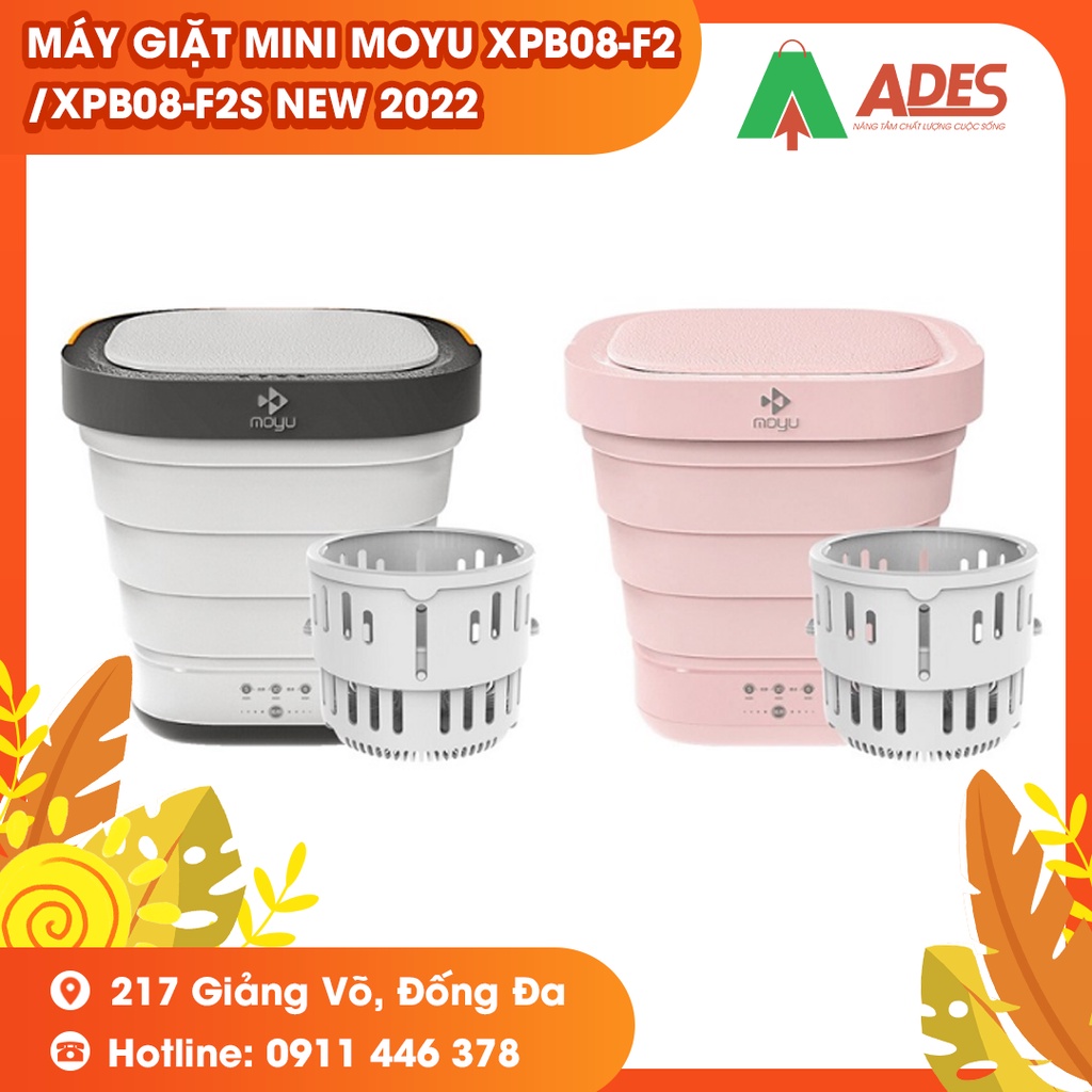 Máy giặt mini Moyu XPB08-F2/ XPB08-F2S gấp gọn có lồng vắt, tia UV khử khuẩn - HOT NEW 2022 - CỰC XINH