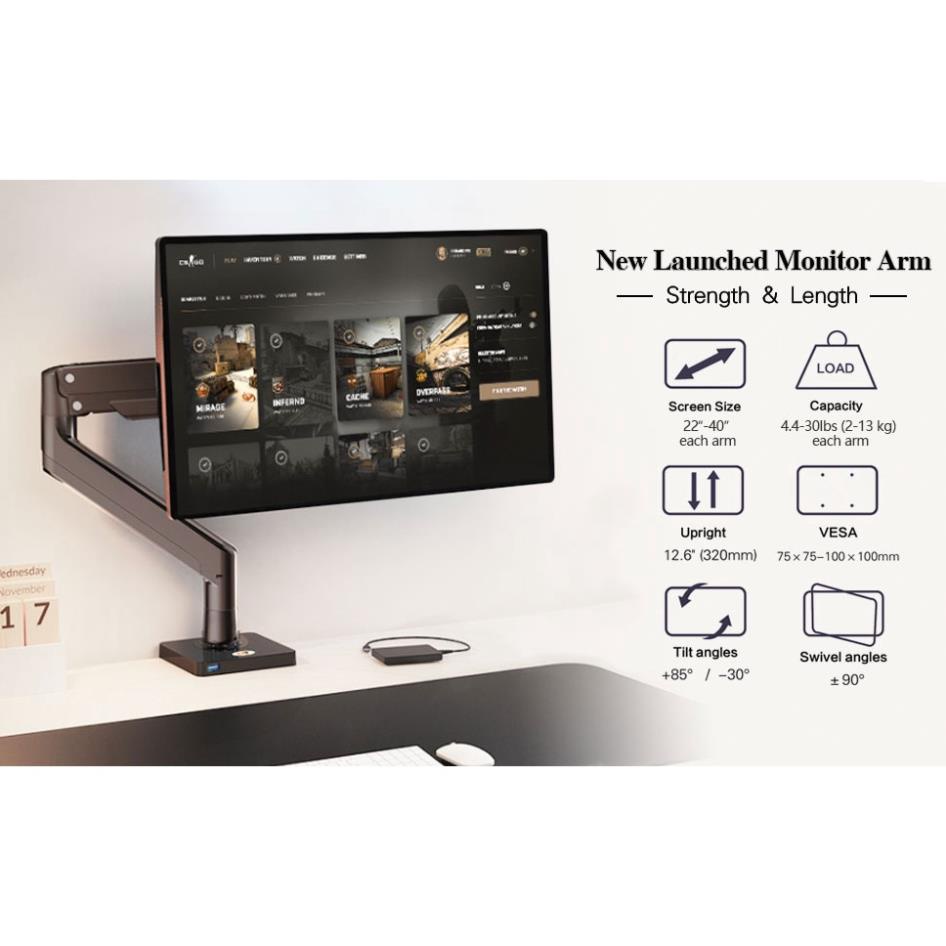 Giá treo màn hình máy tính North Bayou NB-G40 từ 22inch-40inch, tải Max 15kg, chuẩn VESA - BH 12 tháng chính hãng