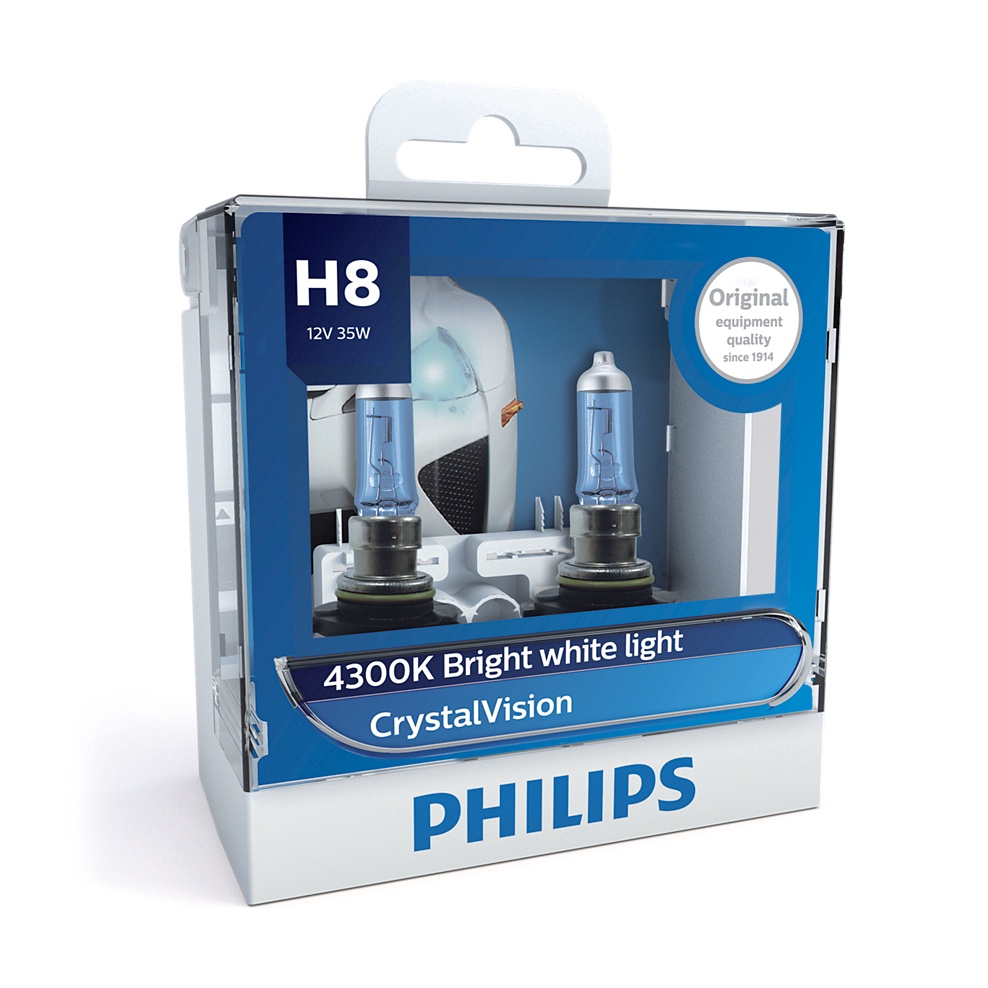 Philips Crystal Vision H1 H3 H4 H7 H8 H11 HB3 HB4 Bóng đèn Halogen Xe Bóng đèn 4300K Đèn Sương Mù Màu Vàng ánh Sáng đèn