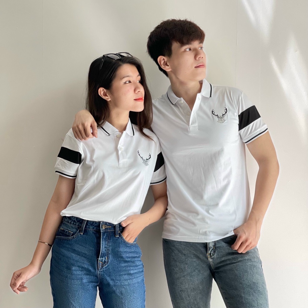 Áo Thun Nam Nữ Polo Cổ Bẻ Chất Liệu Cao Cấp 232 Ngực Thêu Sừng Hươu Thấm Hút Mồ Hôi Siêu Trẻ Trung