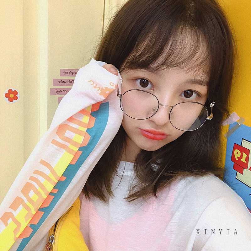Mắt Kính Gọng Tròn Chống Tia Bức Xạ Thời Trang Hàn Quốc Cho Nam Và Nữ
