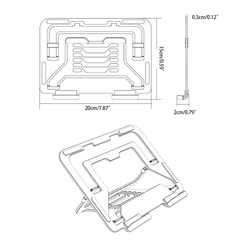 Giá Đỡ Laptop / Máy Tính Bảng Bằng Hợp Kim Nhôm Có Thể Gấp Gọn Tiện Dụng