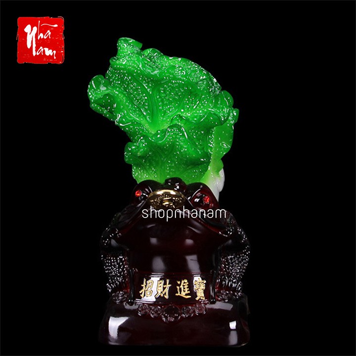 Cóc tài lộc thiềm thừ ngậm tài cõng bắp cải trắng quà tặng trang trí nhà cửa vật phẩm phong thủy | BigBuy360 - bigbuy360.vn