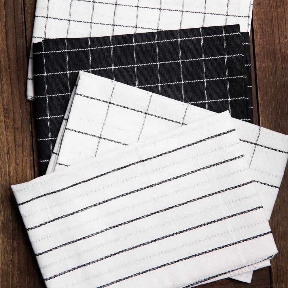 Set 2 khăn ăn vải cotton in họa tiết đơn giản xinh xắn kích thước 40x60cm