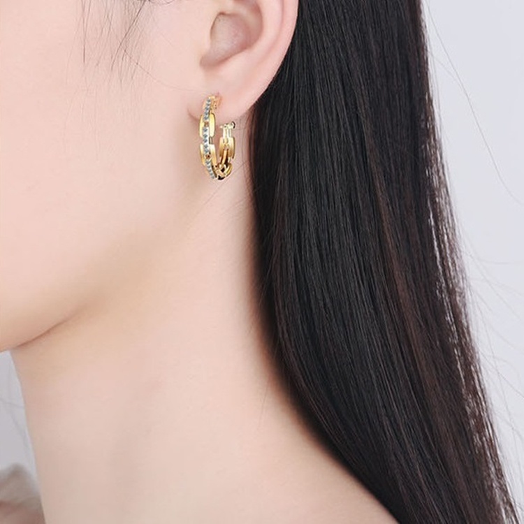 Bông tai khuyên tròn thời trang nữ, S925 - HT313