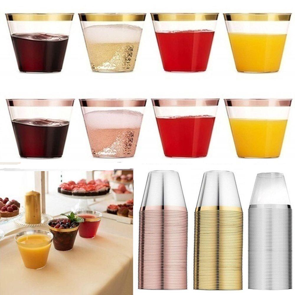 Bộ 10 / 20 / 30 Cốc Nhựa Đựng Hoa Hồng Xinh Xắn|Ly Rượu Trong Suốt Trang Trí Tiệc Sinh Nhật
