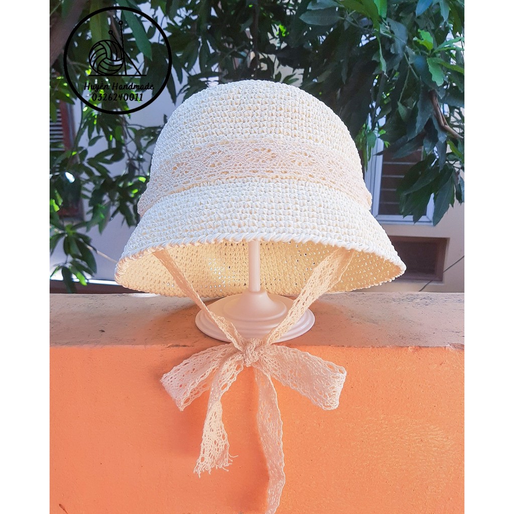 Mũ Cói handmade chống nắng đáng yêu cho bé gái, shop nhận làm theo kích thước của bé (ib đặt theo kích thước cho bé)