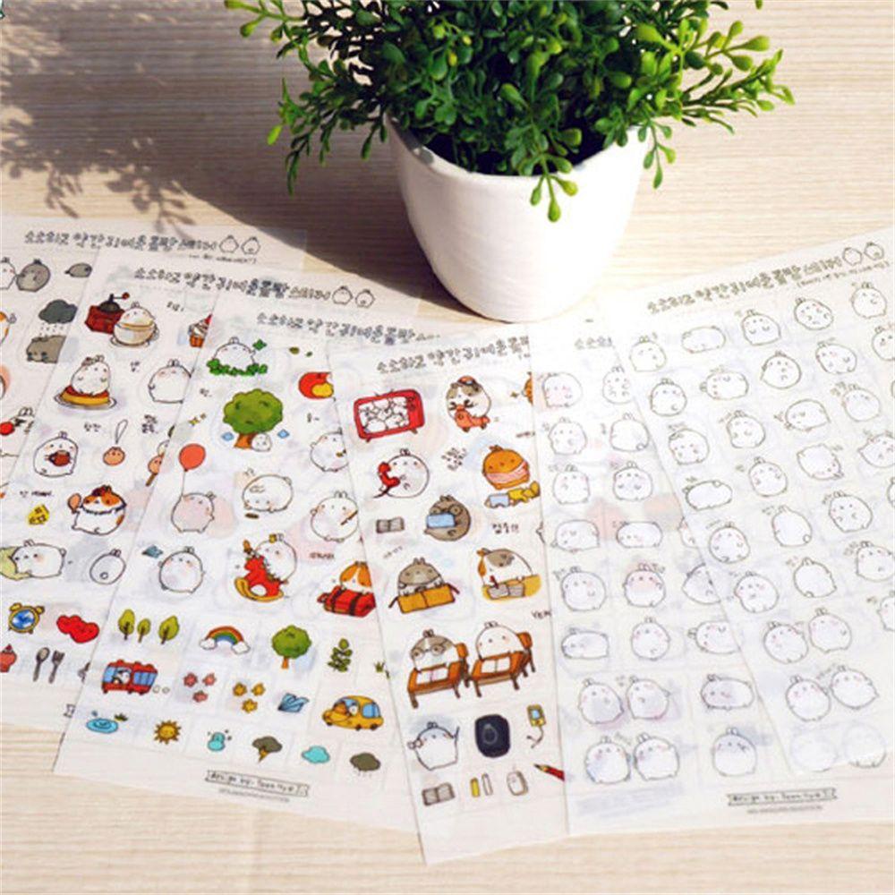 PEWANY Sticker Dán Trang Trí Laptop / Điện Thoại Hình Thỏ Molang Đáng Yêu