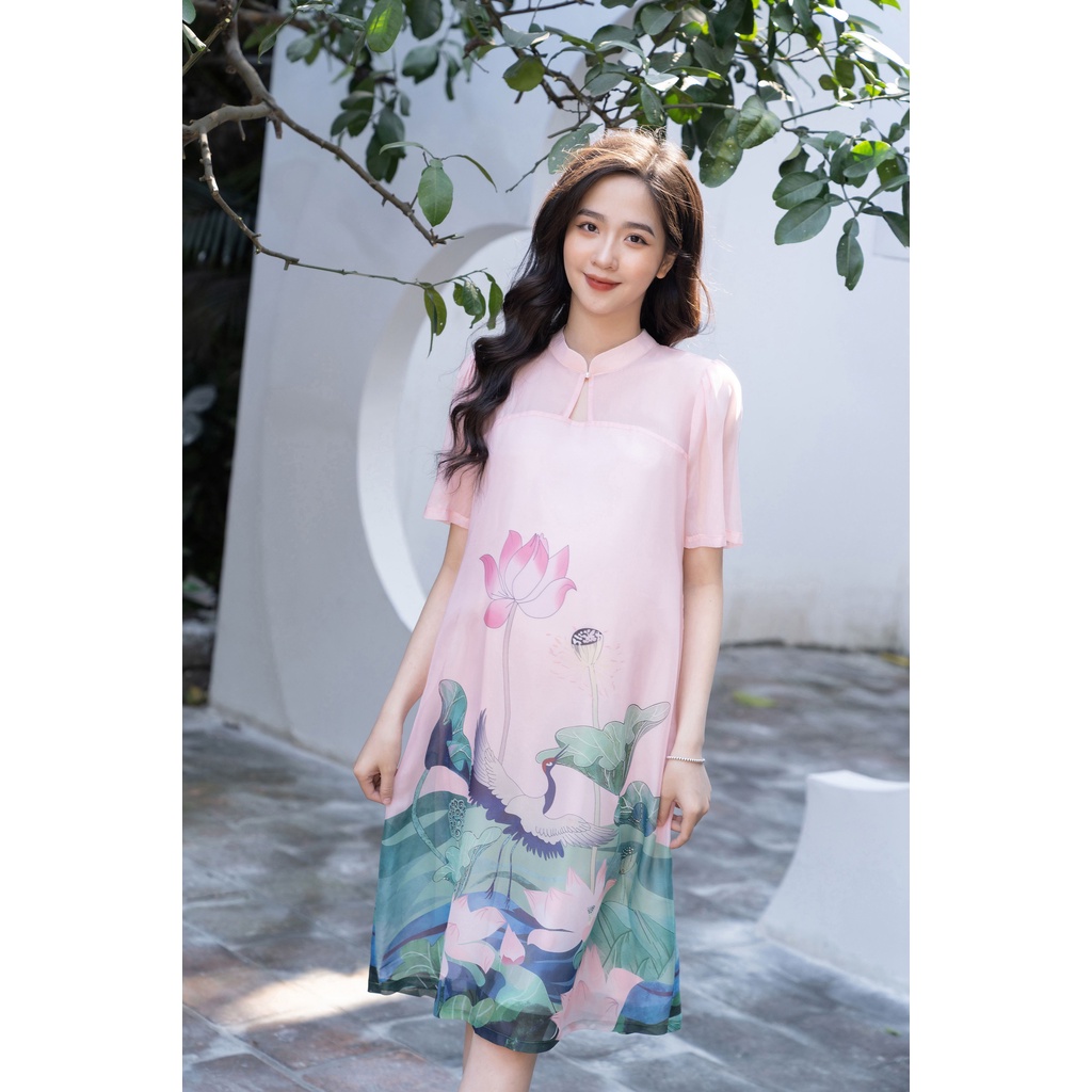 MEDYLA - Váy bầu thiết kế cách tân 2 lớp tơ lót lụa cao cấp cho mẹ bầu diện tết - SP918