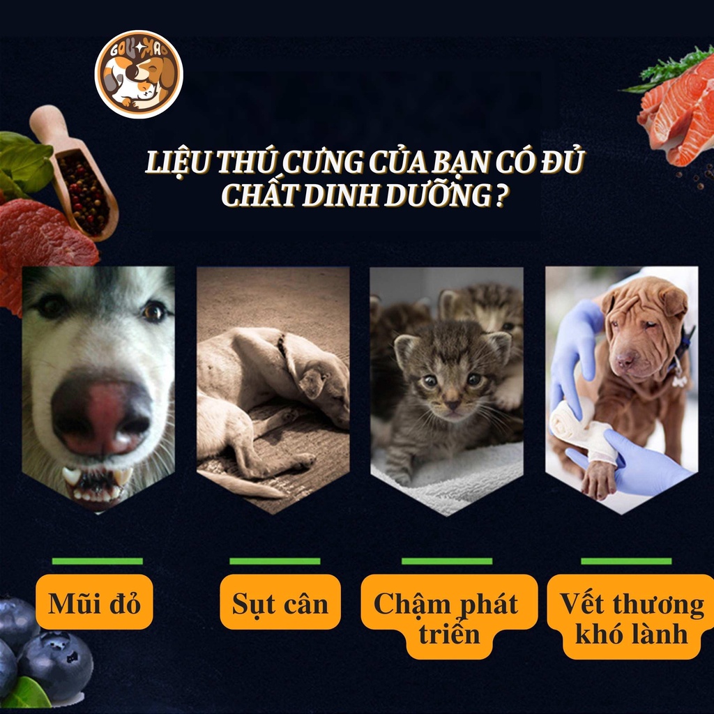 ( BÁN LẺ 1 VIÊN ) VIÊN BORAMMY BỔ TRỢ GAN, BỔ MÁU, TIÊU HÓA, LÔNG, CANXI - GOUMAO PET