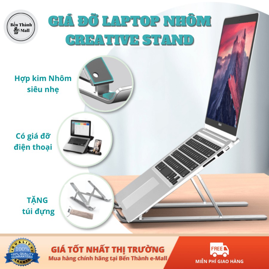 ✈️ [Freeship] Giá đỡ laptop Creative Stand [Phiên bản hợp kim nhôm hoặc nhựa ABS]