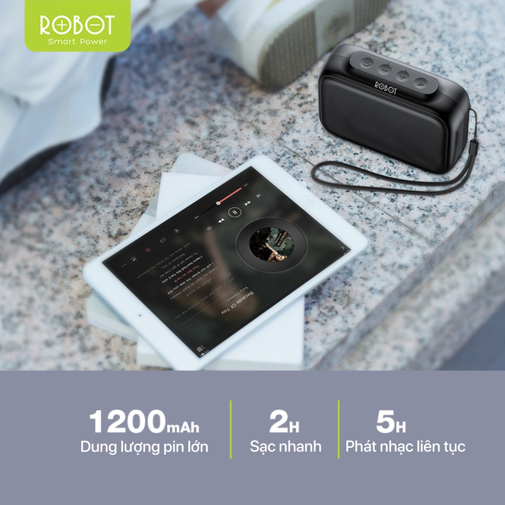 [Bảo Hành 12 tháng] Loa Bluetooth 5.0 Robot RB100 Thanh âm tuyệt đỉnh , Công suất lớn sạc nhanh trong 2 giờ thời gian sử