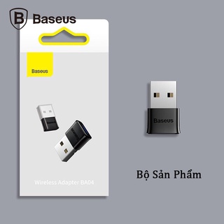 Baseus Mini USB Bluetooth BA04 CSR 5.0 Adapter cho máy tính / Laptop Windows (USB Bluetooth Receiver Adapter)