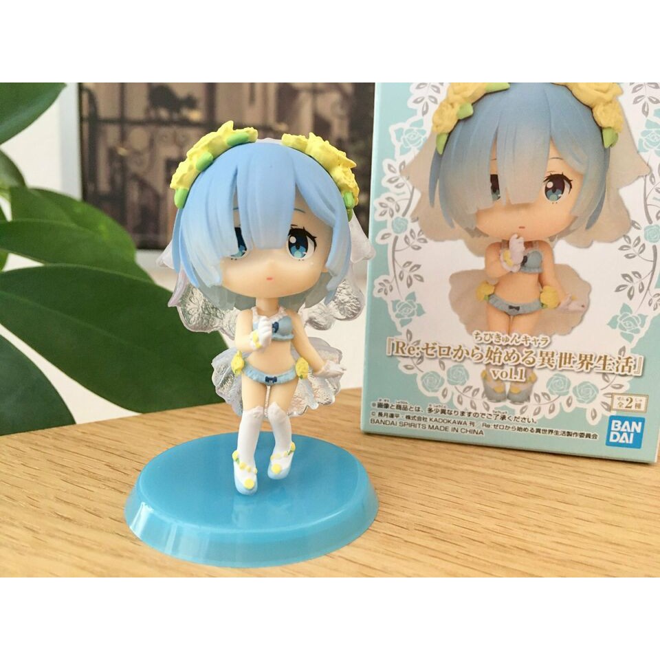 Mô Hình Figure Chính Hãng Anime Re:Zero, Ram &amp; Rem, CHIBI KYUN, BANPRESTO, Nhật Bản