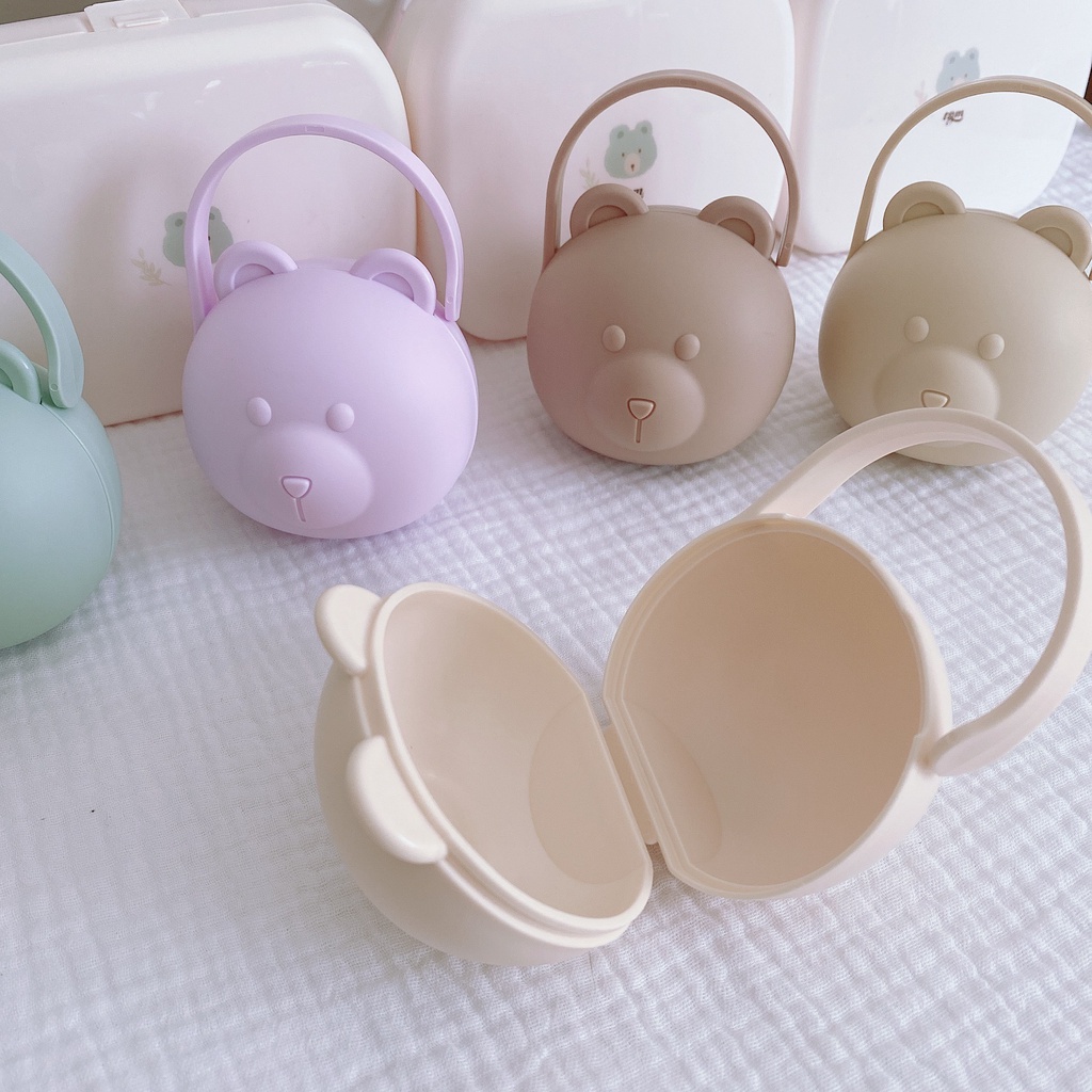Hộp đựng ti giả TGM Teddy Pacifier hình gấu mẫu mới chất liệu PP an toan cho bé, không lo bám dính bụi