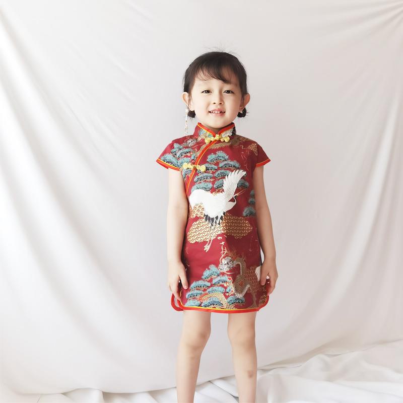 Đầm Sườn Xám Truyền Thống Trung Hoa Năm Mới Cho Bé Gái