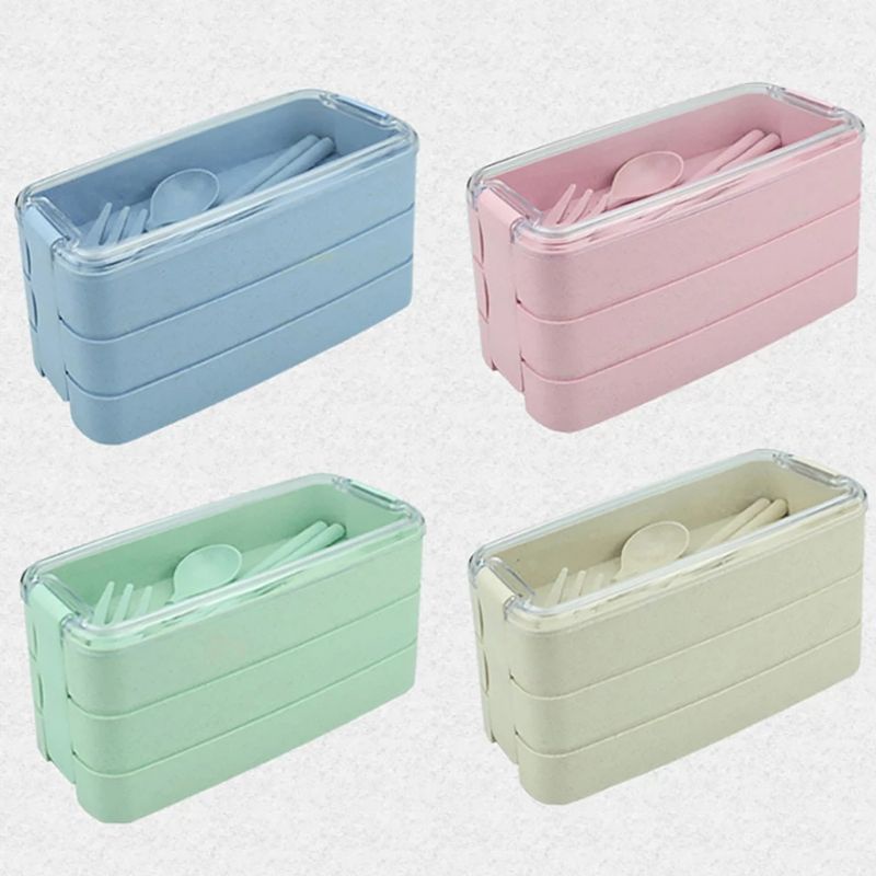 [MẪU MỚI 2021] Hộp Cơm 3 Tầng 3 Ngăn Lúa Mạch Cao Cấp Tiện Dụng | BigBuy360 - bigbuy360.vn