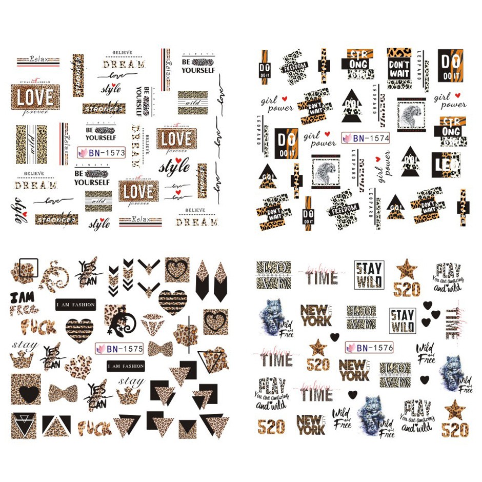Sticker Nước Da Beo Dân Tộc Cổ Điển | 12 Tấm