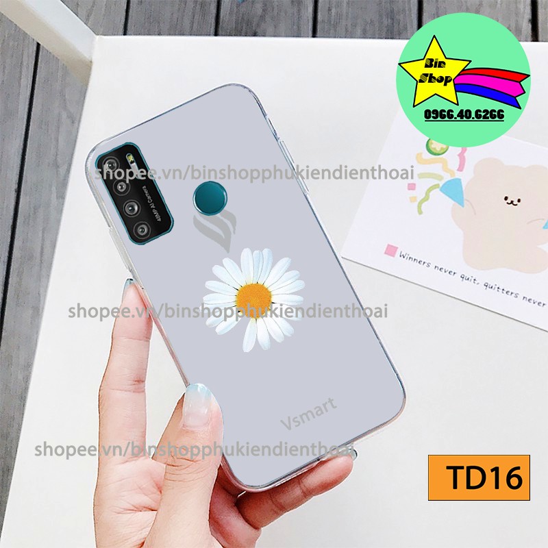 Ốp lưng Vsamrt Joy 4 / Live 4 / Star 4 / Star 5 / Aris / Aris Pro in hình cúc họa mi tách nền chất liệu silicon mềm dẻo