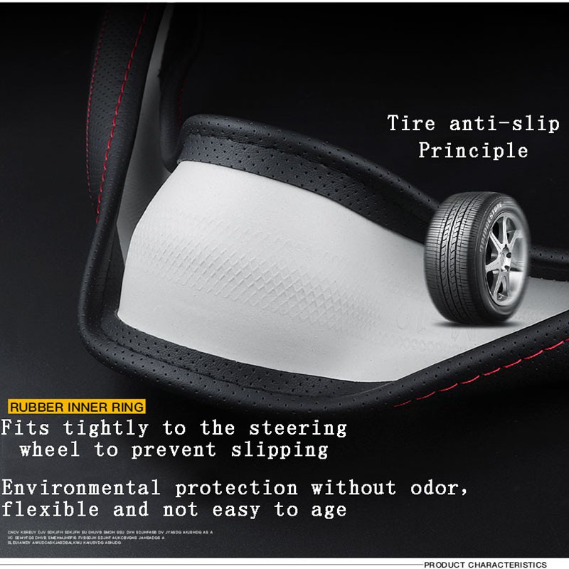 Vỏ Bọc Vô Lăng Xe Hơi Bằng Da Thoáng Khí 38cm Cho hyundai elantra grand starex santafe sonata tucson getz matrix