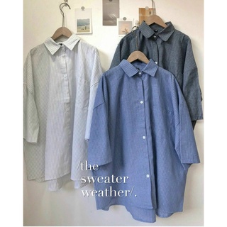 (ẢNH THẬT) Áo sơ mi kẻ caro nhí oversize Uzzang