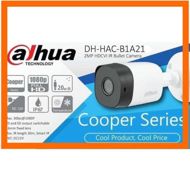 Camera 2MP Dahua vỏ nhựa ngoài trời, trong nhà