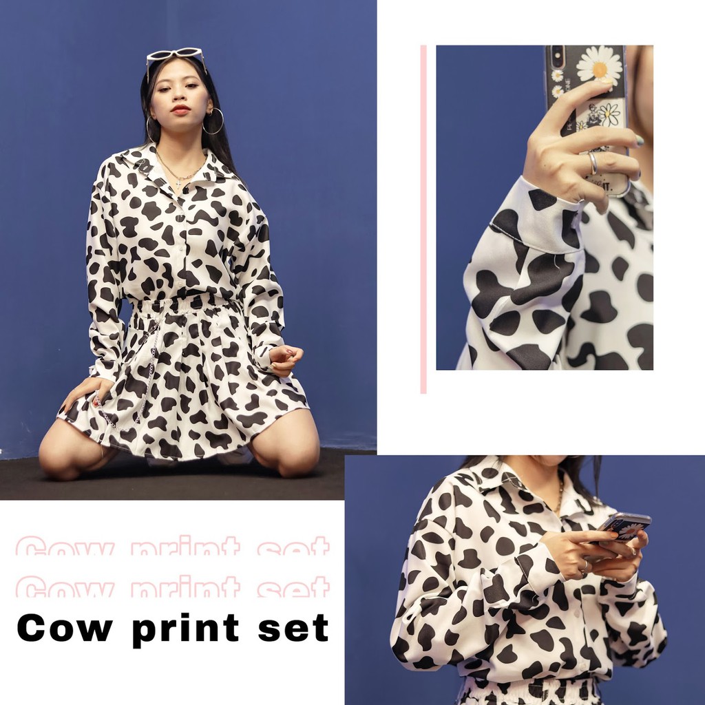 Cow Print Set - Set váy bò sữa