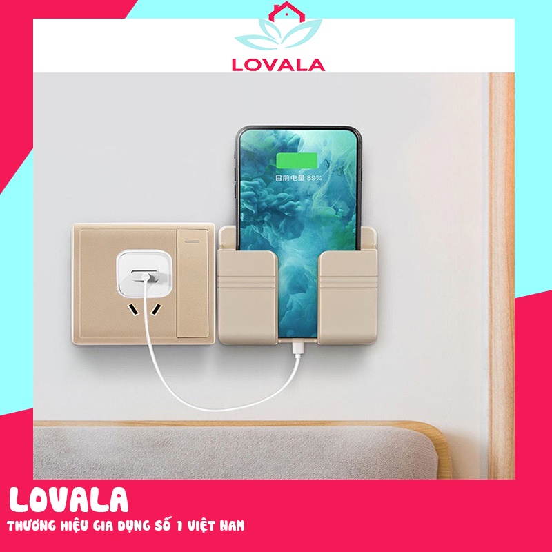 Kệ dán tường để điện thoại để remote phòng ngủ trang trí đa năng LOVALA KD01