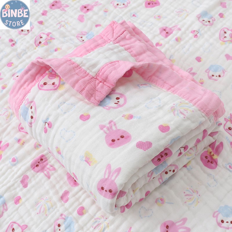 Khăn tắm cho bé, khăn xô tắm cho bé sơ sinh 6 lớp bo viền size 110*110cm cao cấp Binbestore