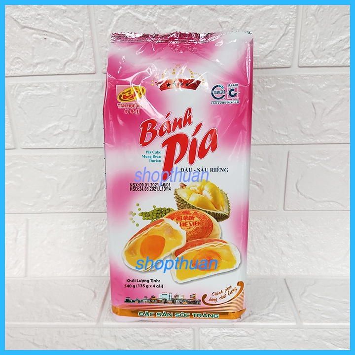 Bánh pía 4 sao đậu sầu riêng trứng muối Tân Huê Viên 540g