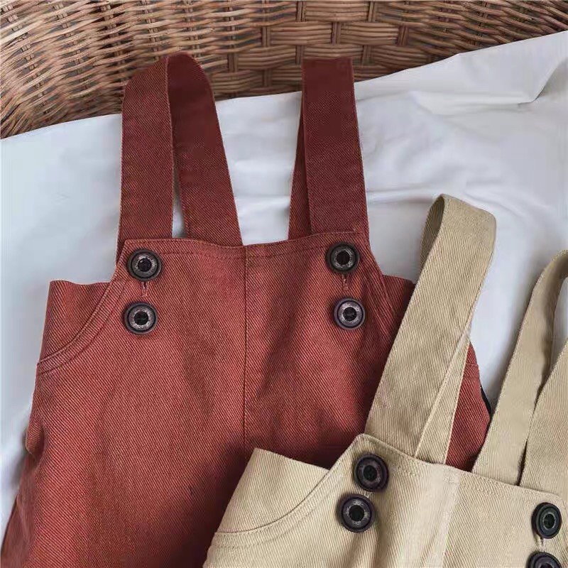 Quần Yếm Kaki Cotton trẻ em cho bé Trai bé Gái từ 10kg đến 28kg phong cách Hàn Quốc thời trang trẻ em Dream House