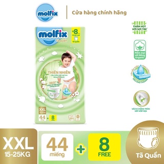 Tã/bỉm quần Molfix Thiên nhiên Super Jumbo XXL (15kg 25kg) Gói 44+8 miếng