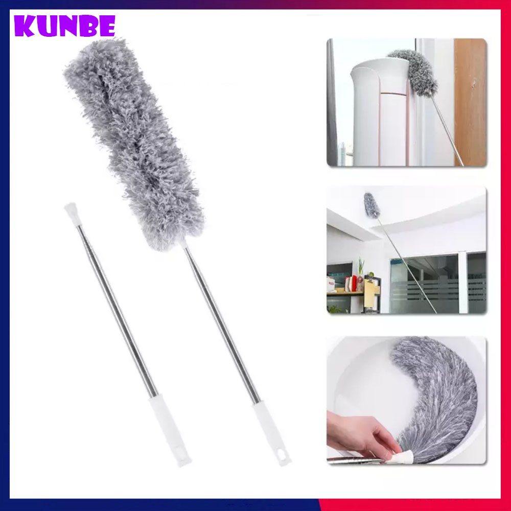 Chổi quét trần nhà bằng sợi vải siêu nhỏ, cán inox dài cao cấp , đầu chổi linh hoạt xoay 360 độ