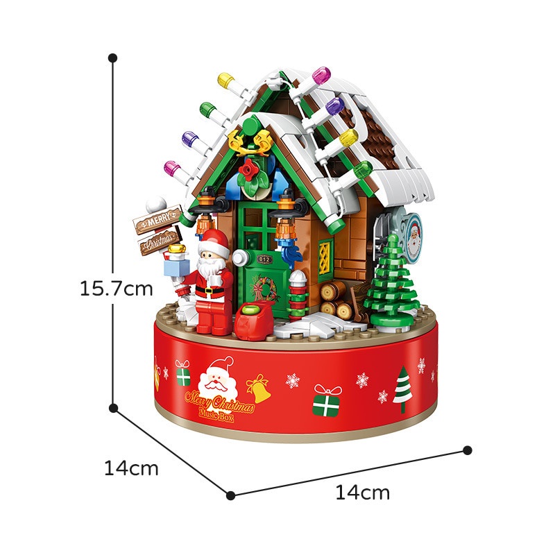 Đồ chơi Lắp ráp Mô hình Panlos 656012 Children's Christmas theme with rotating music box  quà Giáng sinh
